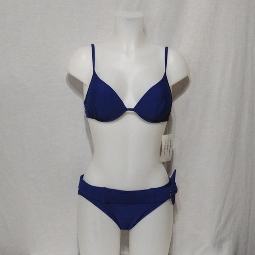 NWT Island World Apparel Underwire Belted 2 Pc Bikini Swimwear Set Large 12 Boho